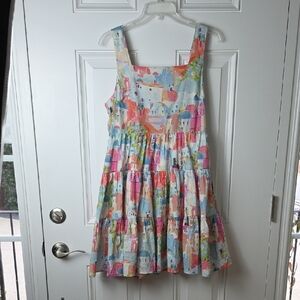 Entro Multicolor Tiered Kids Dress.  Size Large